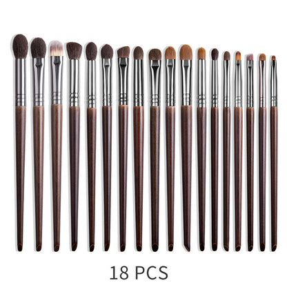 Ensemble de pinceaux de maquillage naturels, pinceau à paupières, chèvre - LUXARAH