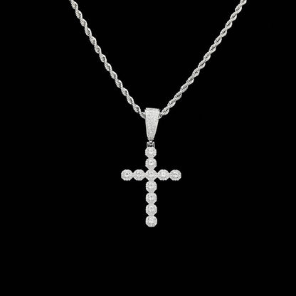 Retro Jesus Christ cross pendant, decorated with zircons, for men and women.