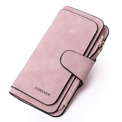 Portefeuille long à trois volets pour femme, nouvelle collection, sac tendance, porte-monnaie multi-cartes, tissu bicolore givré