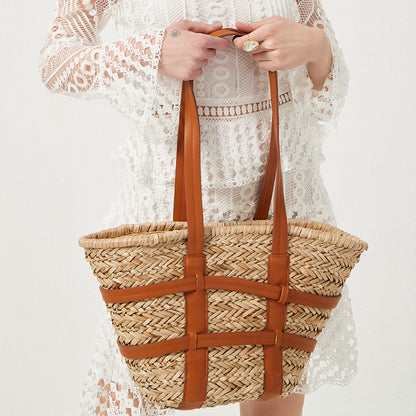 Sac à bandoulière en rotin tendance pour femme - LUXARAH