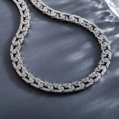 Collares de hip hop con eslabones cubanos de diamantes de 10 mm