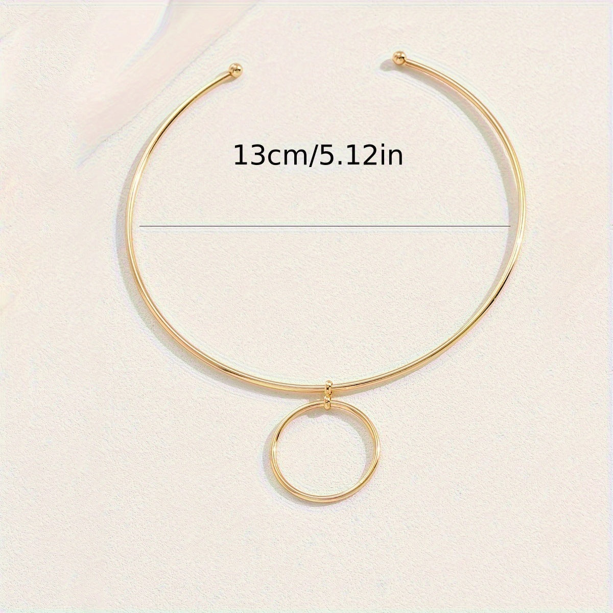 Collier ras du cou pour femme, grand cercle, pendentif géométrique en métal, colliers plastrons