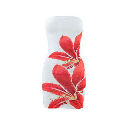 Robe courte fourreau slim à imprimé floral pour femme