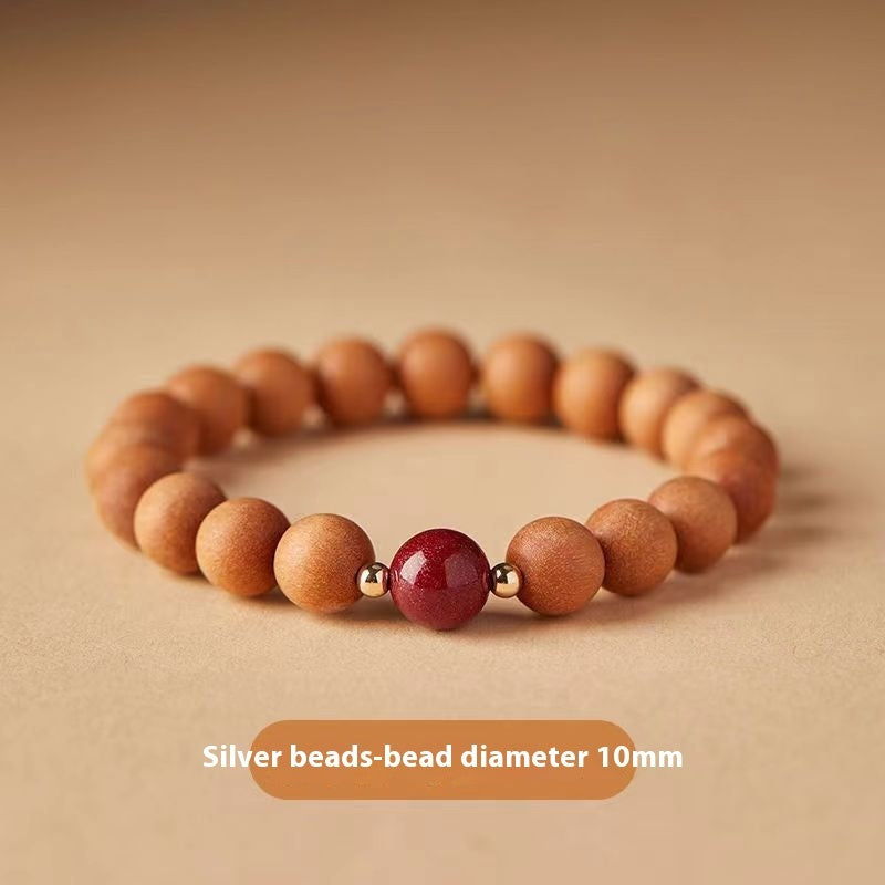 Bracelet de méditation chinois en bois de pêcher naturel - LUXARAH