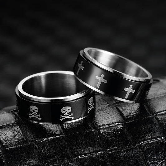 Bague tournante en acier titane anti-anxiété et anti-stress - LUXARAH