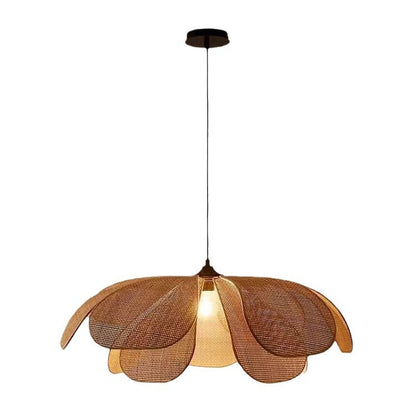Lampe à pétales japonaise créative en rotin faite à la main - LUXARAH