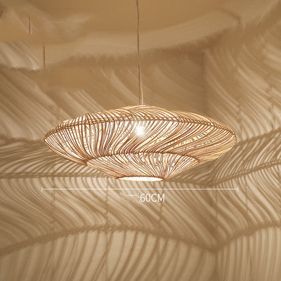 Lustre en rotin zen japonais artistique - LUXARAH
