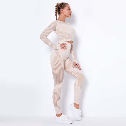 Combinaison de yoga absorbante tricotée sans coutures à manches longues - LUXARAH