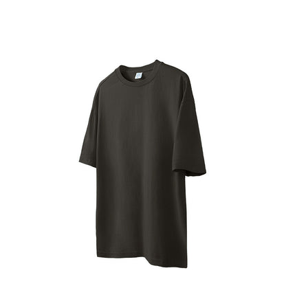 T-shirt oversize à manches courtes en pur coton uni - LUXARAH