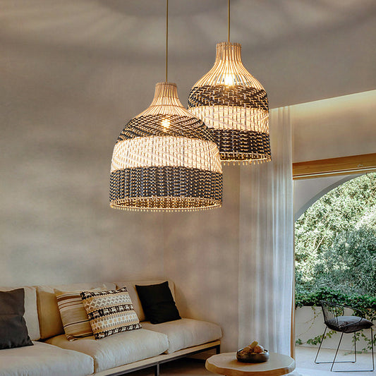 Lustre en rotin de style café au design créatif nordique