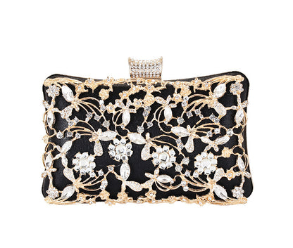 Pochette de dîner élégante en strass pour femmes, sac messager de marque de luxe avec chaîne - LUXARAH