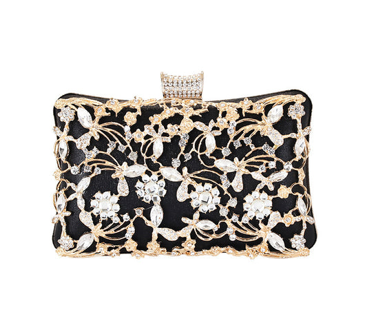 Pochette de dîner élégante en strass pour femmes, sac messager de marque de luxe avec chaîne - LUXARAH
