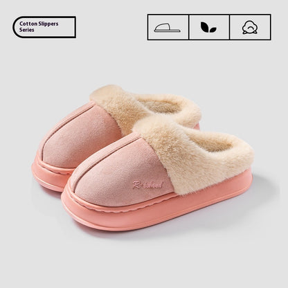 Chaussons d'hiver confortables et chauds pour couple, chaussures en coton, antidérapantes, pour femme et homme