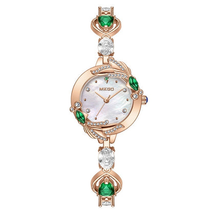 Montre pour femme simple et polyvalente avec petit bracelet en cristal et fritillaire - LUXARAH