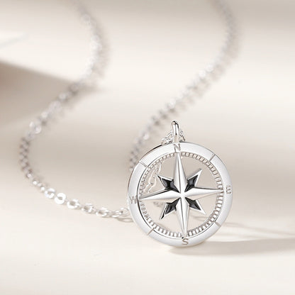 Paire de colliers Mansing, Star Compass, Couple en argent sterling