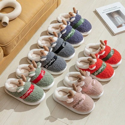 Chaussures de Noël, pantoufles d'hiver pour la maison, pantoufles de chambre douces et confortables - LUXARAH