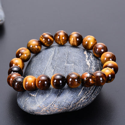 Bracelet d'énergie de yoga en œil de tigre jaune naturel de qualité A - LUXARAH