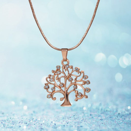 Collier avec pendentif arbre de vie, grand format, en zircone cubique, multicouches, chaîne longue, bijoux à offrir