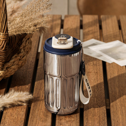 Bouteille isotherme numérique intelligente, tasse à café portable, bouteille d'eau en acier inoxydable, tasse isotherme pour voiture, garde le froid, bouteilles sous vide 450 ml