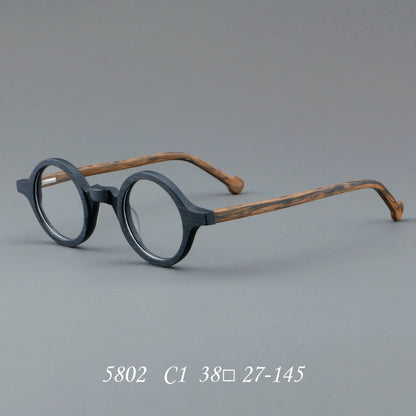 Monture de lunettes en bois avec plaque, style rétro, nouvelle collection