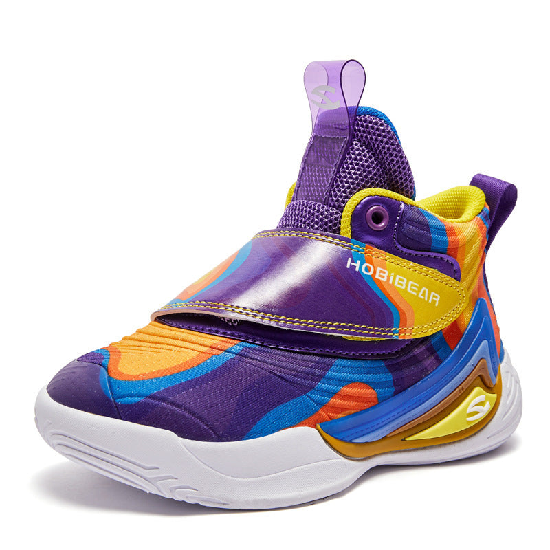 Chaussures de basket-ball légères et respirantes pour enfants, chaussures de course décontractées, en cuir - LUXARAH