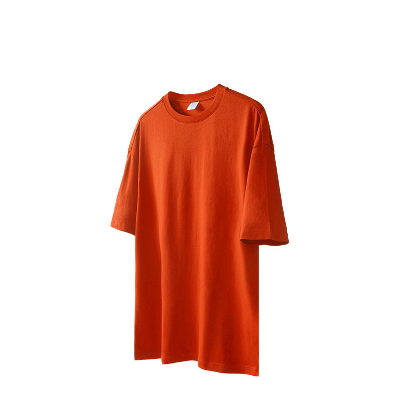 T-shirt oversize à manches courtes en pur coton uni - LUXARAH