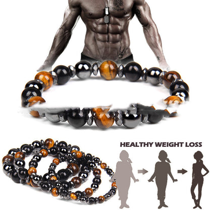 Bracelet en pierre naturelle œil de tigre pour femme, bracelet énergétique pour le yoga et le sport - LUXARAH