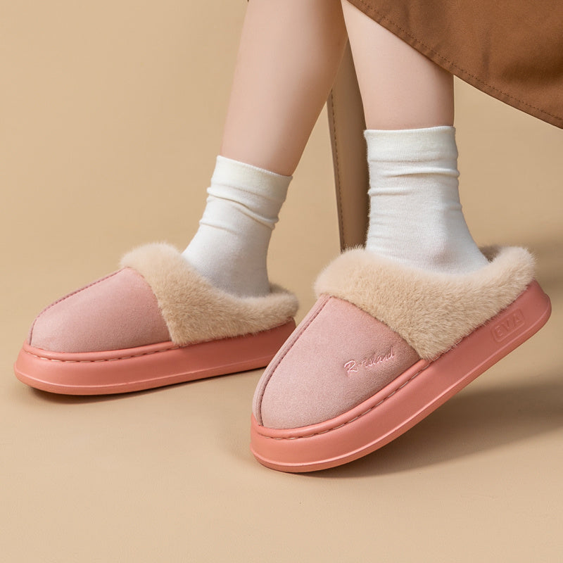 Chaussons d'hiver confortables et chauds pour couple, chaussures en coton, antidérapantes, pour femme et homme