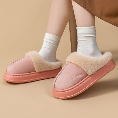 Chaussons d'hiver confortables et chauds pour couple, chaussures en coton, antidérapantes, pour femme et homme