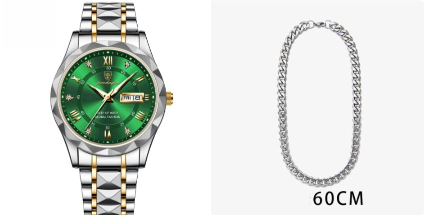 Montre à quartz lumineuse étanche pour homme avec double calendrier - LUXARAH