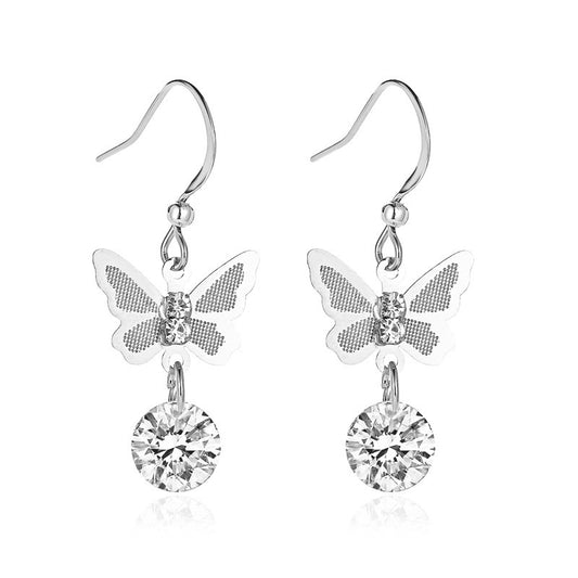 Boucles d'oreilles en zircon, boucles d'oreilles courtes tendance
