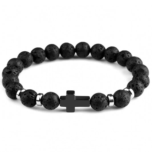 Bracelet de perles de roche volcanique - LUXARAH