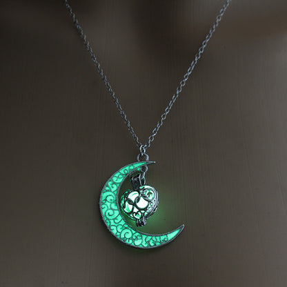 Colliers à pendentif lumineux, colliers à chaîne plaqués argent