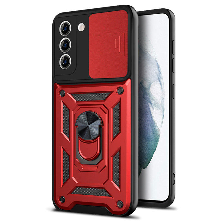 Coque de protection magnétique pour téléphone portable avec anneau de protection pour fenêtre