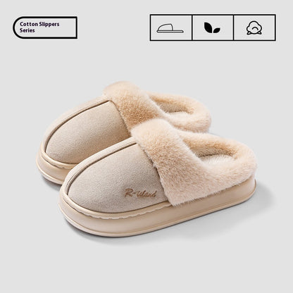 Chaussons d'hiver confortables et chauds pour couple, chaussures en coton, antidérapantes, pour femme et homme