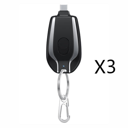 Mini chargeur d'urgence 1500 mAh avec porte-clés et batterie de secours ultra-compacte de type C, charge rapide