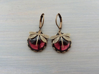 Boucles d'oreilles pendantes en forme de libellule vintage pour femme, bijou tendance, style bohème, chakra, pierre de lune bleue, bijou ethnique de mariage