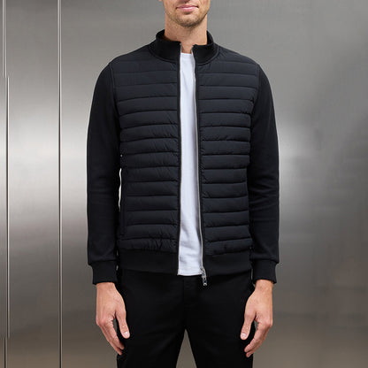 Manteau léger à col montant pour homme, veste tricotée à coutures tendance, vêtements d'hiver