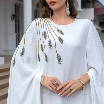 Robe musulmane Abaya brodée pour femme, robe de soirée - LUXARAH