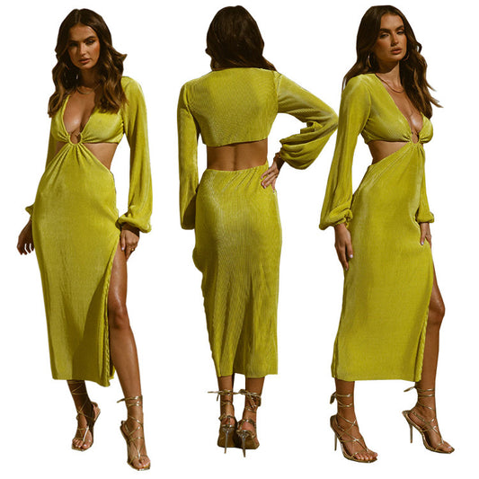 Robes plissées sans taille pour femmes, mode automne - LUXARAH
