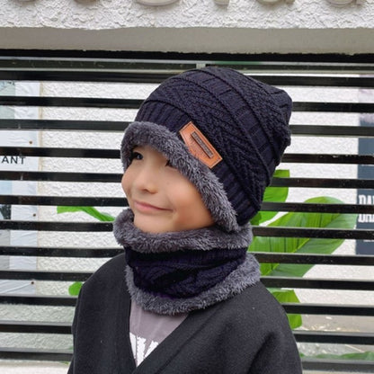 Ensemble bonnet et écharpe d'hiver en tricot chaud, doublé polaire épaisse, cache-cou pour homme et femme