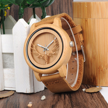 Montre en bois Couple Bambou - LUXARAH