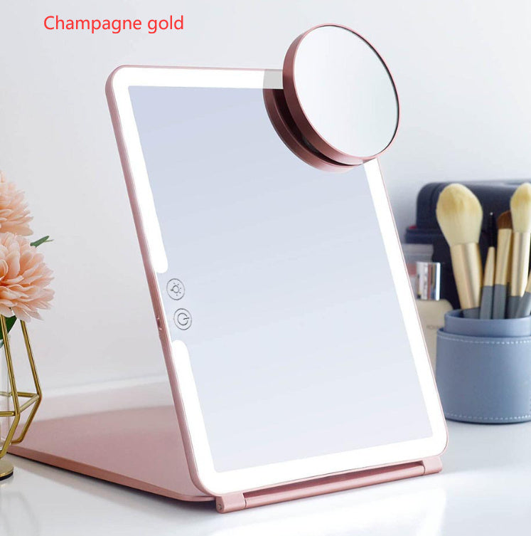Grand miroir de maquillage portable, rechargeable et pliable. - LUXARAH