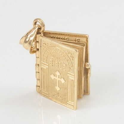 Religious necklace with Holy Bible book pendant, Christian jewelry, Judaism, Catholicism, Orthodox