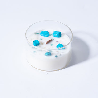 Bougie d'aromathérapie créative en cire de soja et pierre de cristal naturel