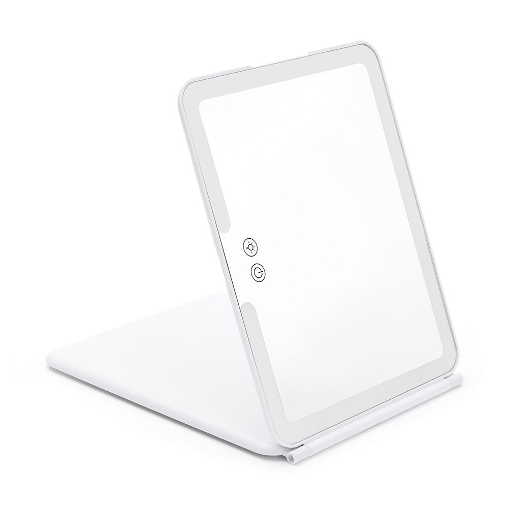 Grand miroir de maquillage portable, rechargeable et pliable. - LUXARAH