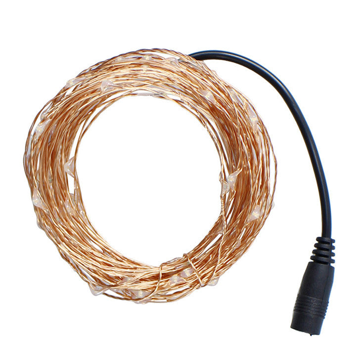 Guirlande lumineuse en rotin avec fil de cuivre plaqué argent DC12 V - LUXARAH