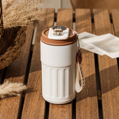 Bouteille isotherme numérique intelligente, tasse à café portable, bouteille d'eau en acier inoxydable, tasse isotherme pour voiture, garde le froid, bouteilles sous vide 450 ml