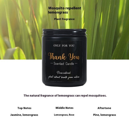 Bougie d'aromathérapie en verre noir et cire de soja