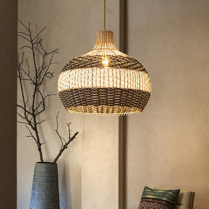 Lustre en rotin de style café au design créatif nordique